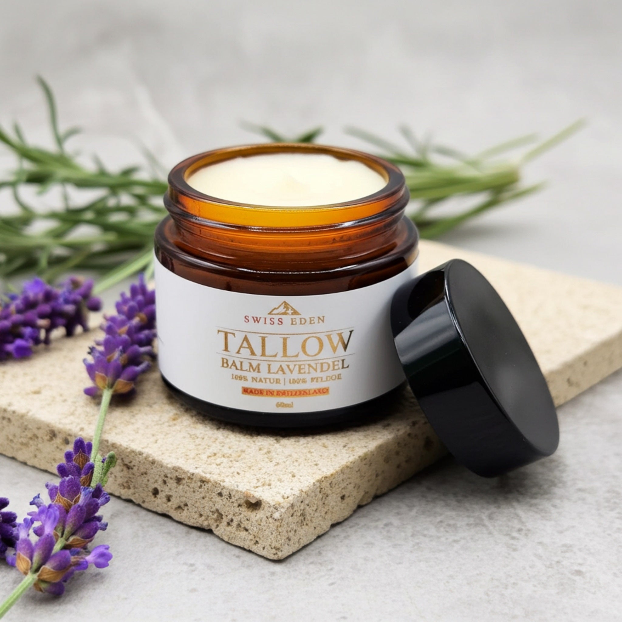 Schweizer Tallow Balm Lavendel – Bio-Rindertalg Naturbalsam von Swiss Eden