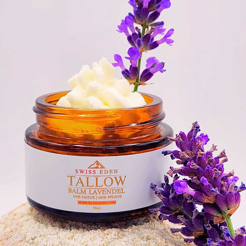 Swiss Eden Lavendel Tallow Balm mit Bio-Rindertalg und Lavendelöl – beruhigende Naturkosmetik für empfindliche Haut